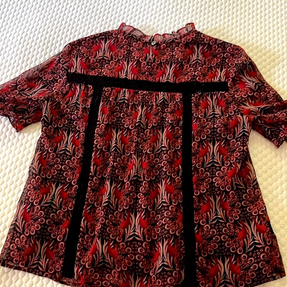 Anthropologie Lace Inset Top Women Size XS - Picture 1 of 7